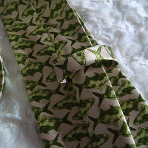 Fish Tie Green Beige